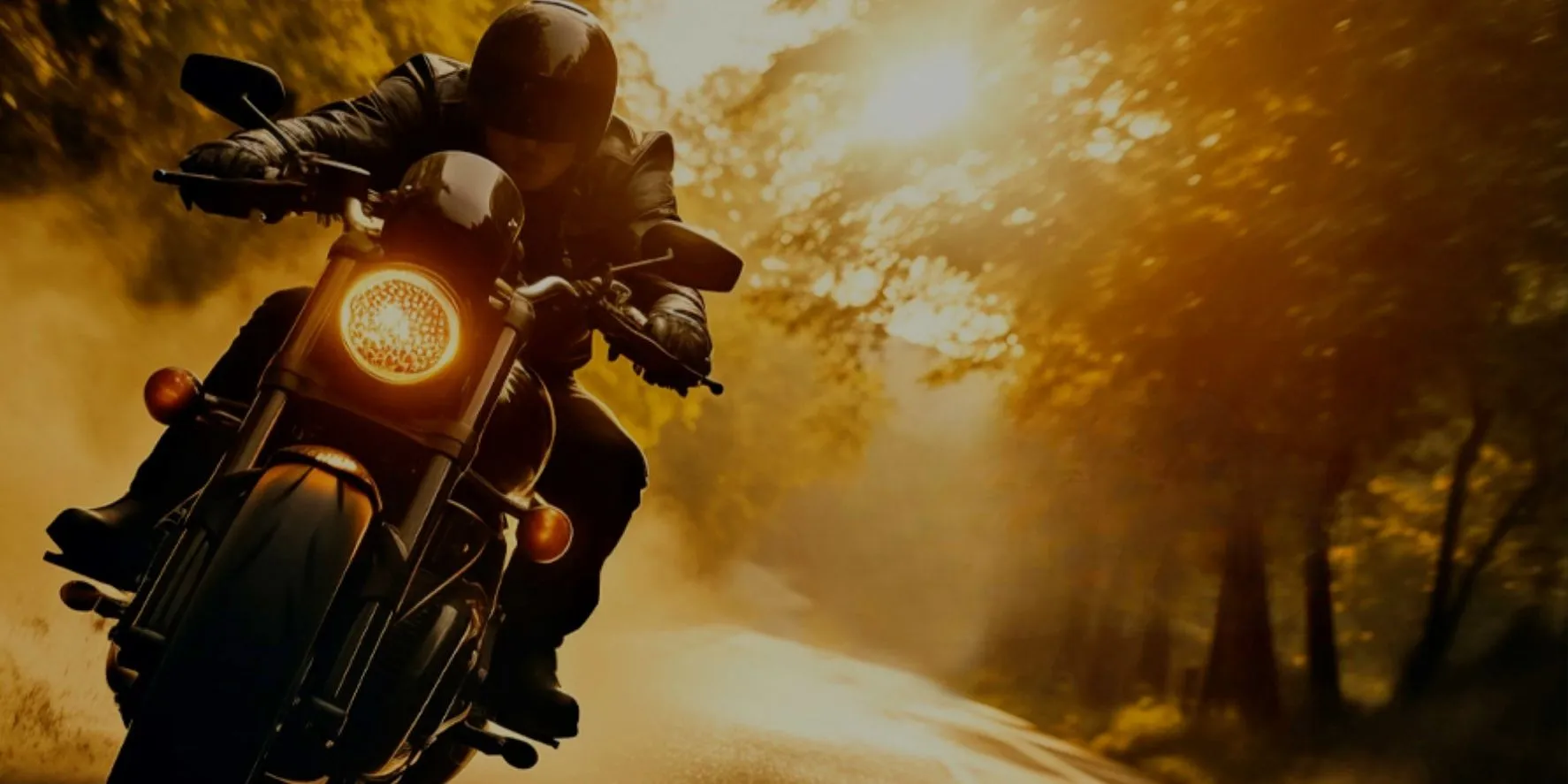 Motocicleta em movimento na estrada